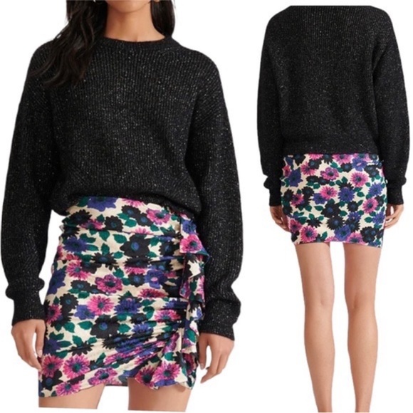 Veronica Beard Ravello Floral Jacquard Ruched Silk Mini Skirt. Size: 0 - Picture 6 of 15